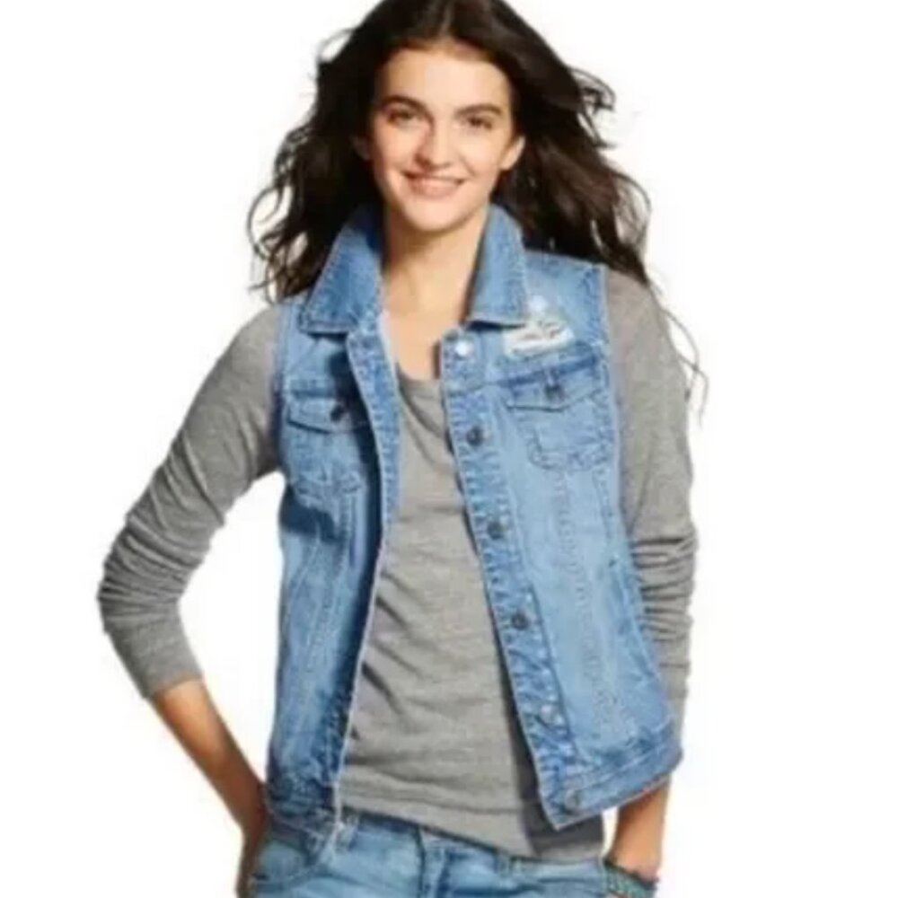 Mossimo Supply Co. Distressed Blue Jean Denim Vest | Size M